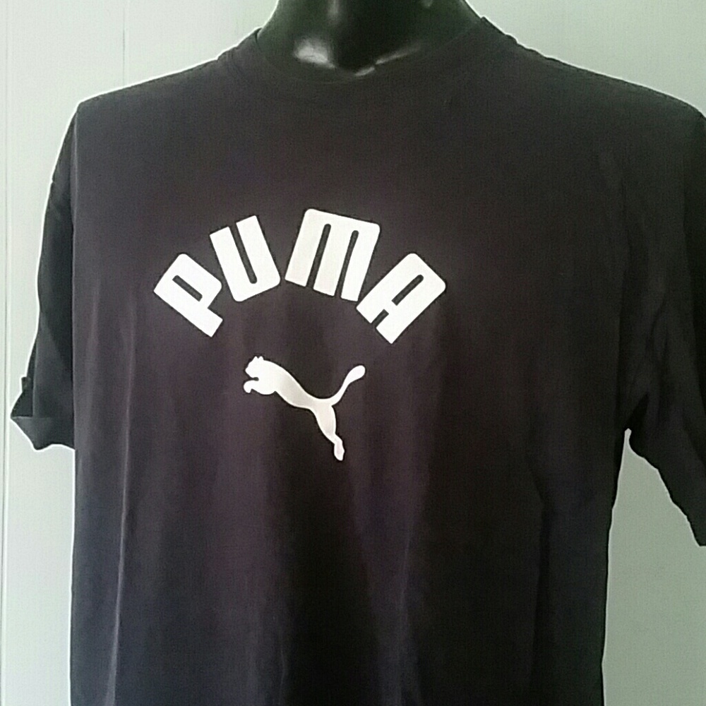 Faded Puma Tshirt Tee Simple classic navy blue